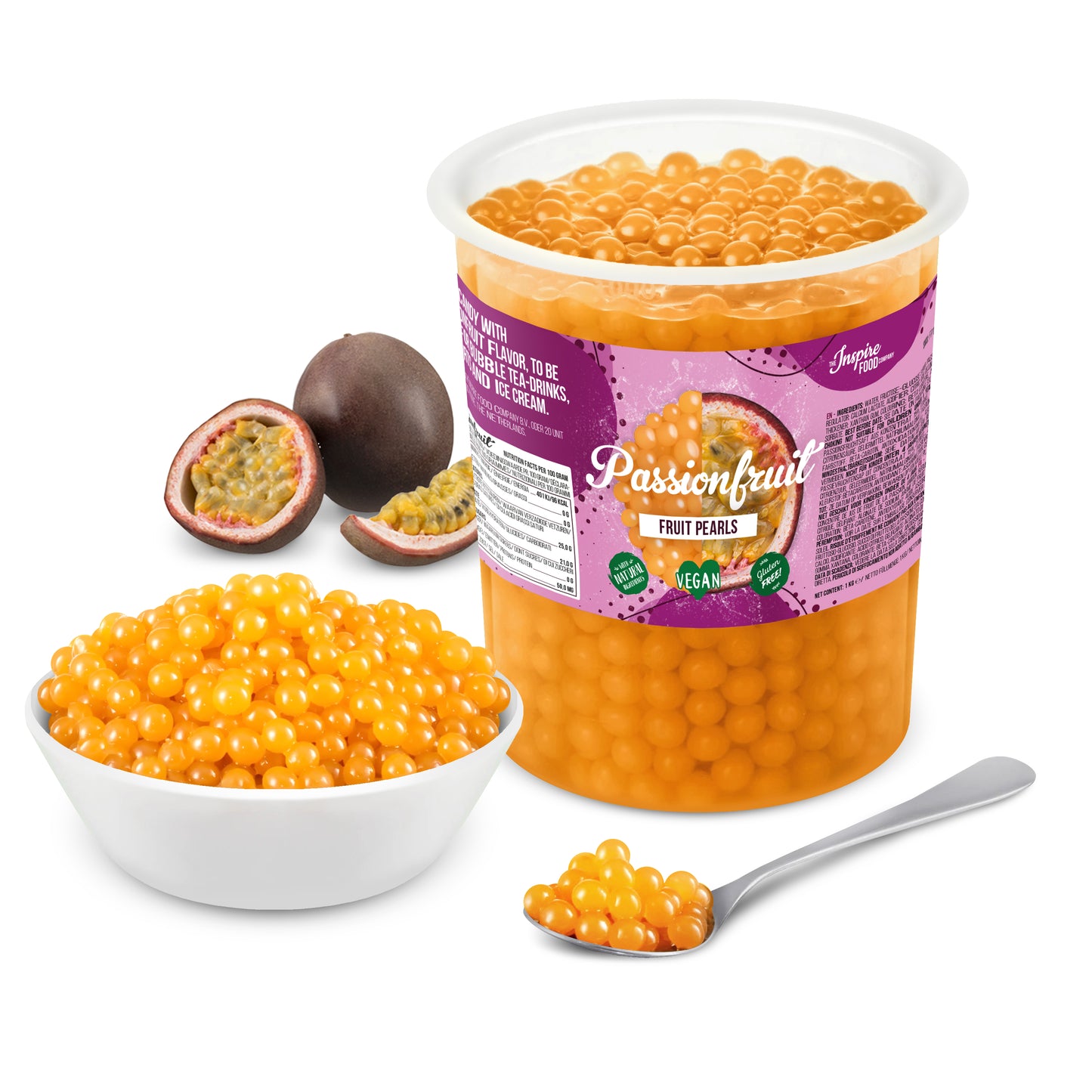 Passionfruit Fruit Pearls - 1 kg Tubs (x12)