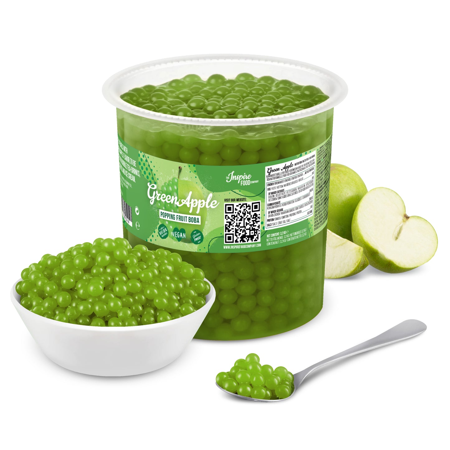 Perle di frutta di mela verde ( 3,2 kg TUBI )