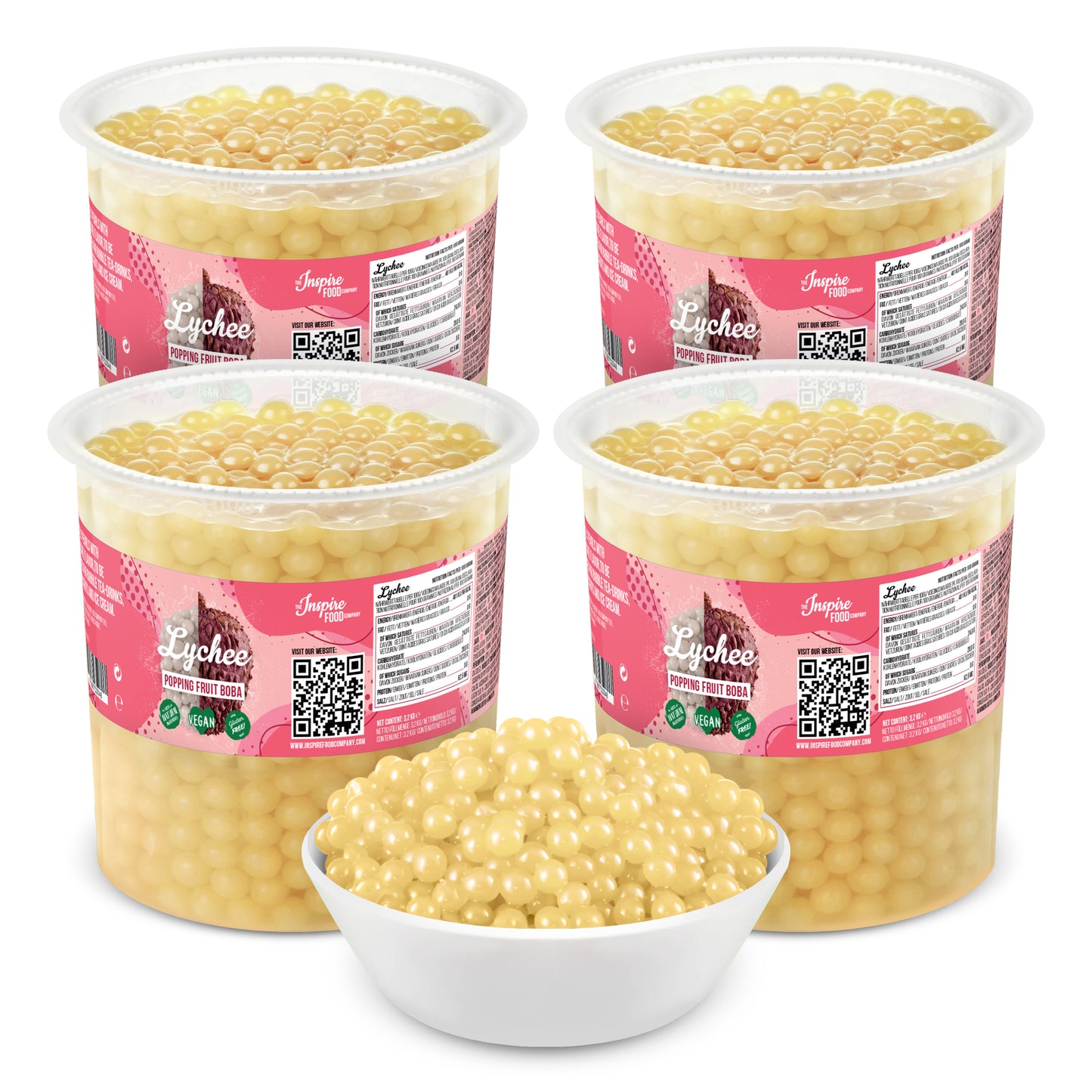 Lychee Fruitparels - 3.2 kg Emmers (x4)