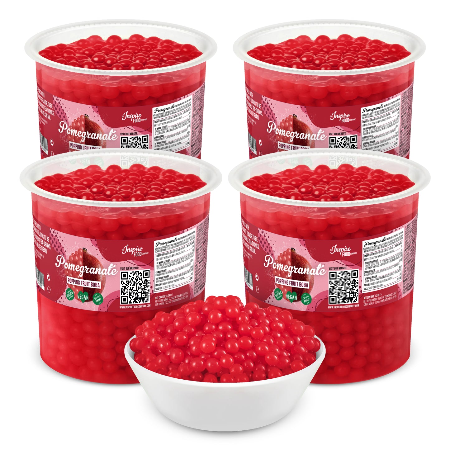 Pomegranate Fruit Pearls - 3.2 kg Tubs (x4)