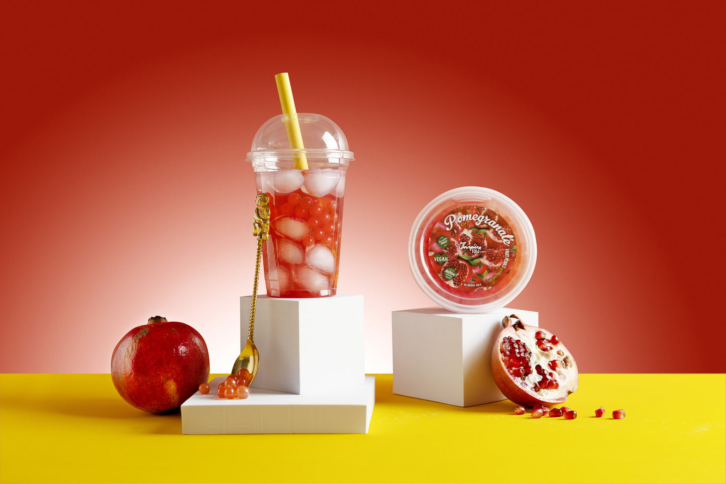 Pomegranate Fruit Pearls - 450 g Cups (x12)