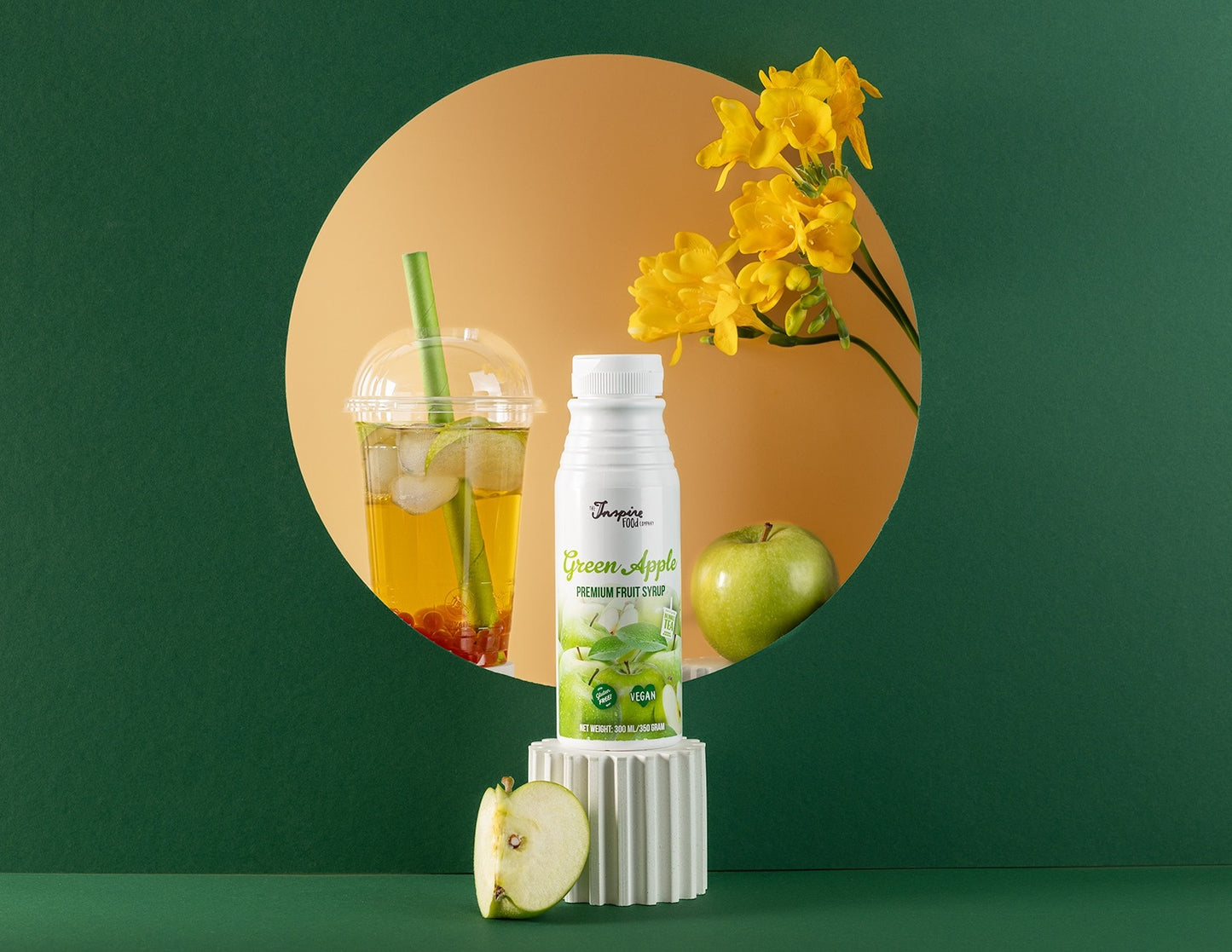 Sirope de Fruta Premium Manzana Verde - 12 x 300 ml (Coloración Artificial)
