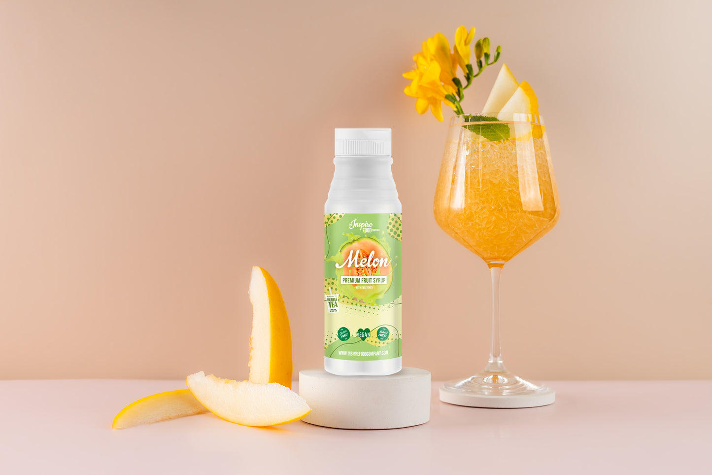 Premium Honeydew Fruit Syrup - 12 x 300 ml (Natural Coloring) - SHORT EXPIRY
