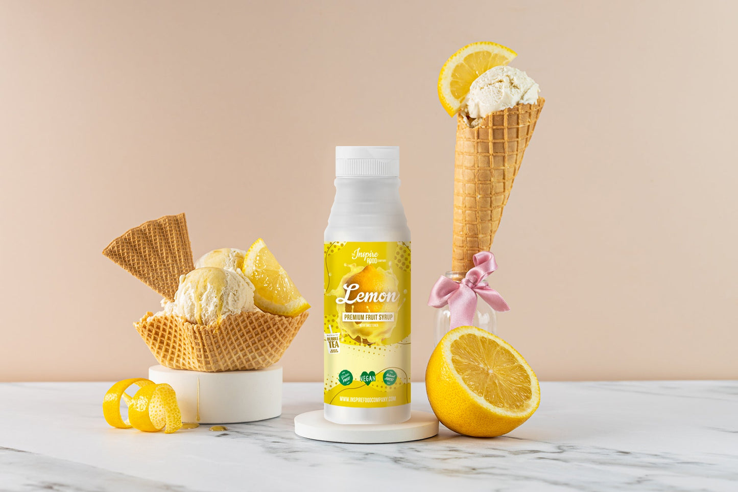 Premium Zitronen-Fruchtsirup – 5 × 2 L (ohne Farbstoffe) – KURZES VERFALLSDATUM