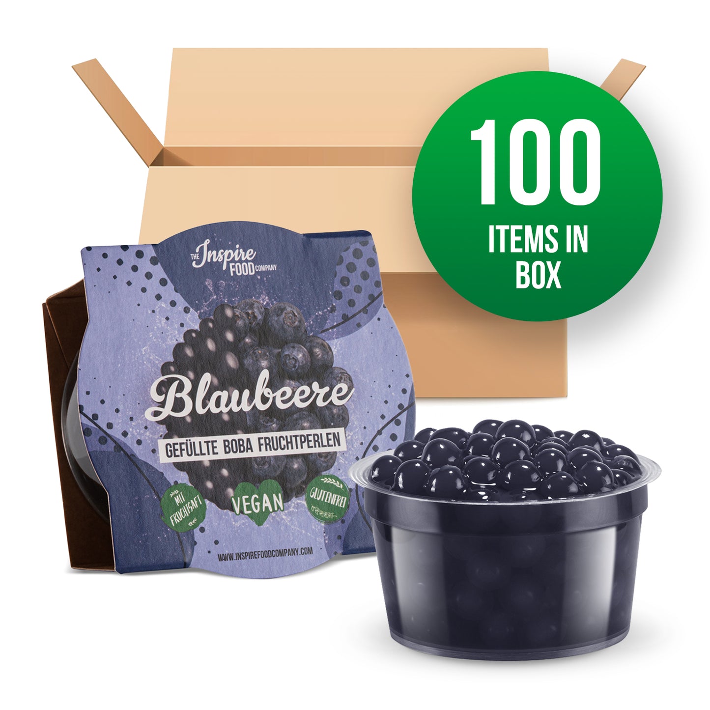 Blueberry Fruit Pearls - 100 g cups (x100)
