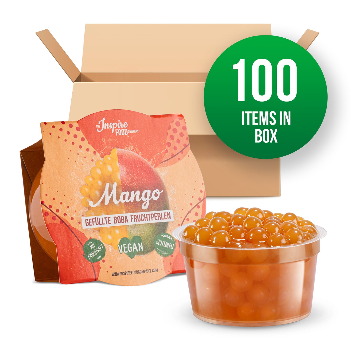 Mango Fruit Pearls - 100 g cups (x100)
