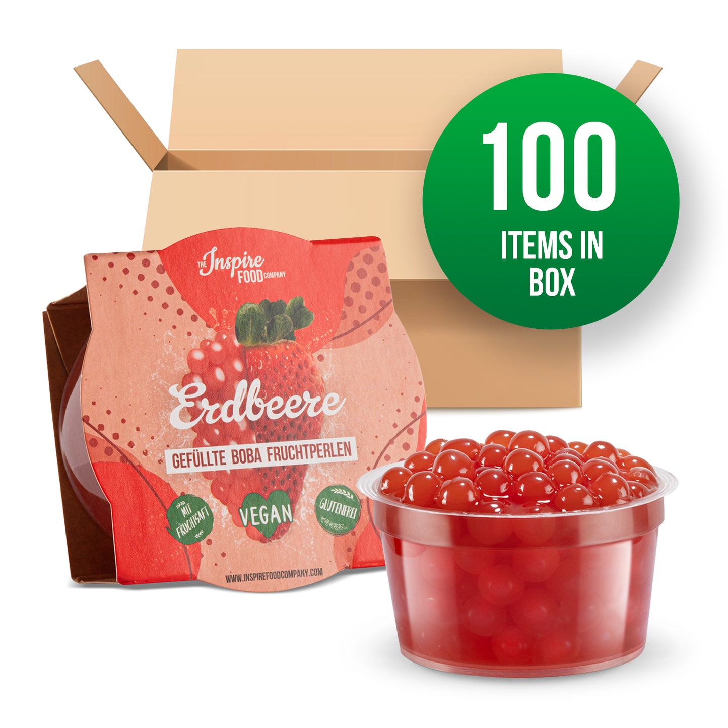 Strawberry Popping Boba - Fruit Pearls Box 100 g
