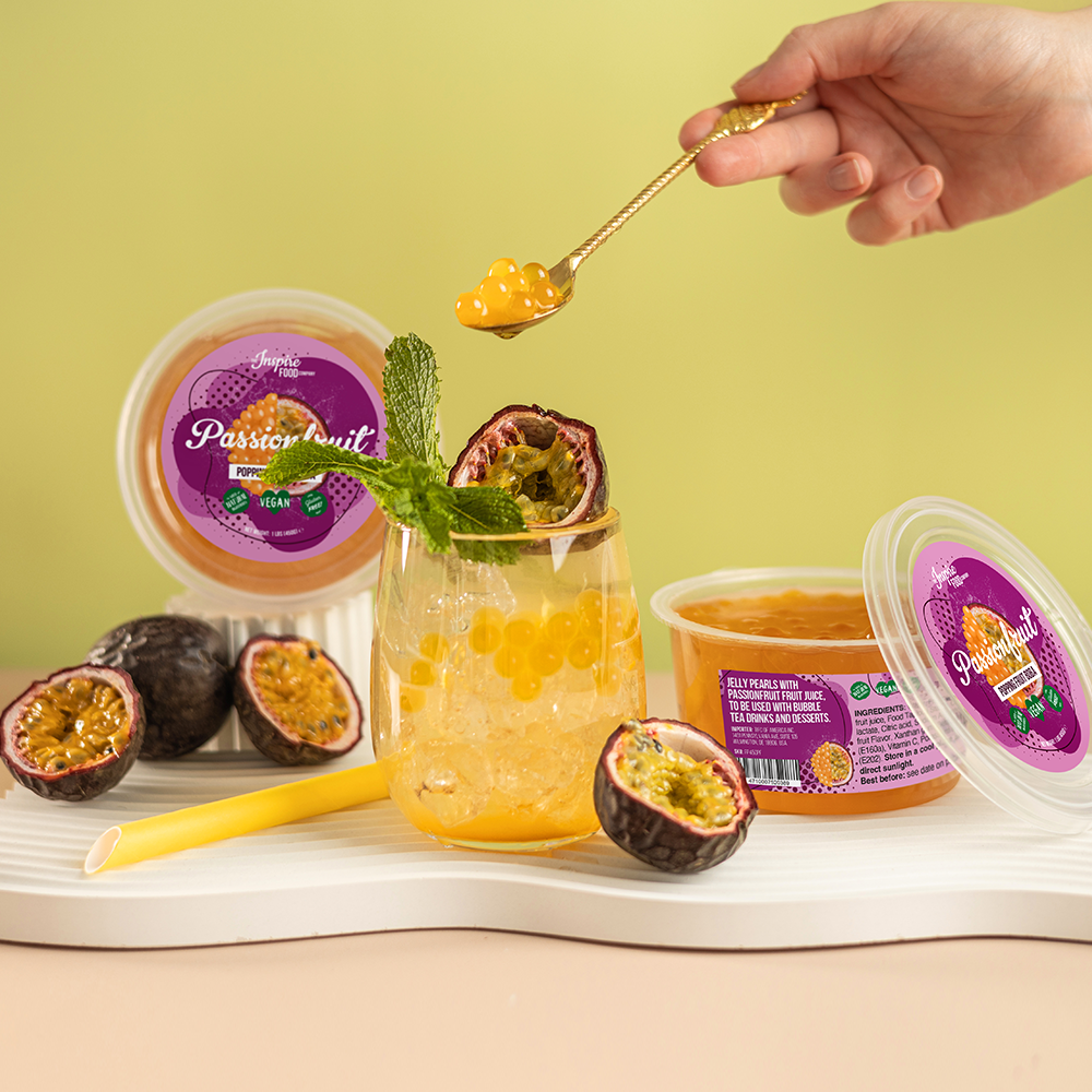 Passionfruit Fruit Pearls - 450 g Cups (x12)
