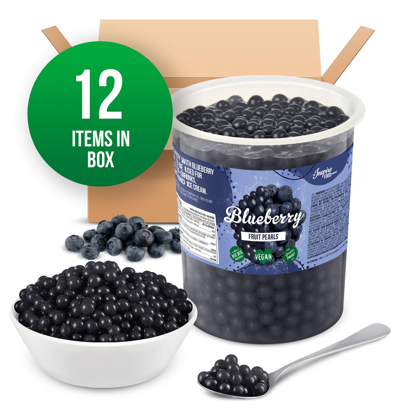 Blueberry Fruit Pearls - 1 kg Tubs (x12)