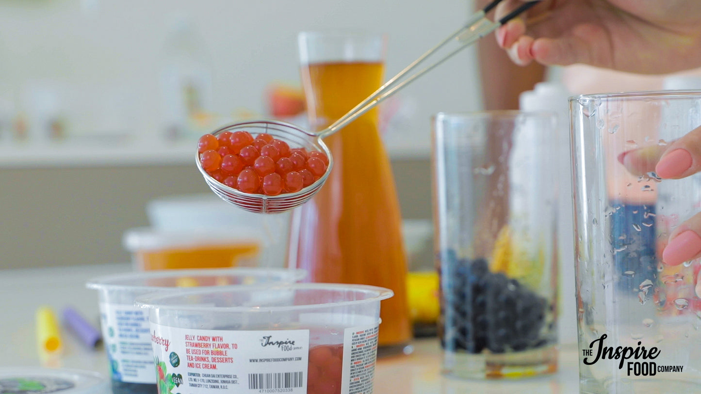 Strawberry Fruit Pearls - 1 kg Tubs (x12)