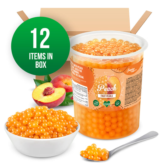 Perles de fruits à la pêche - 1 kg en pots (x12) (DATE DE PÉREMPTION COURTE)