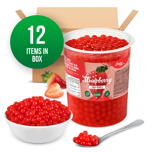 Strawberry Fruit Pearls - 1 kg Tubs (x12)