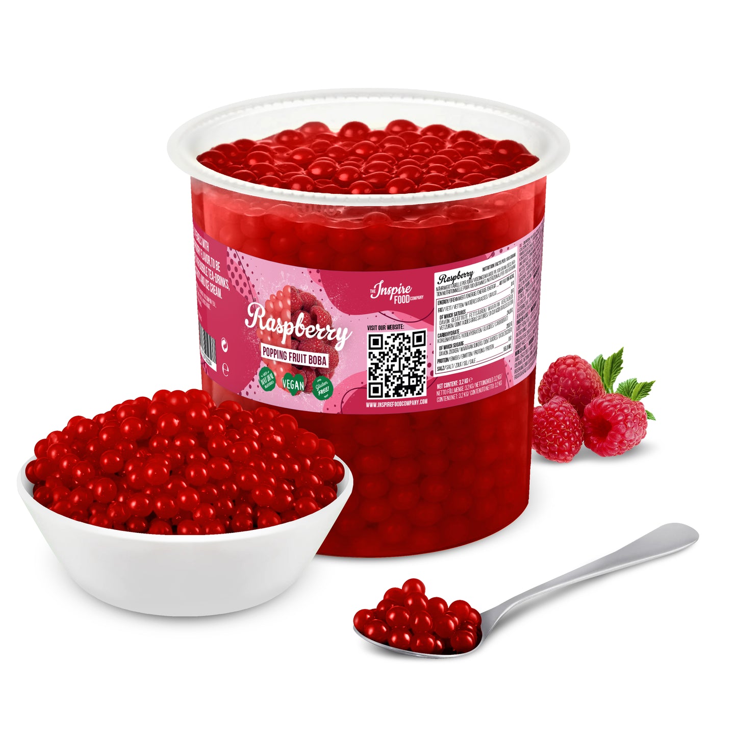 Perles de fruits à la Framboise - Pots de 3.2kg (x4)