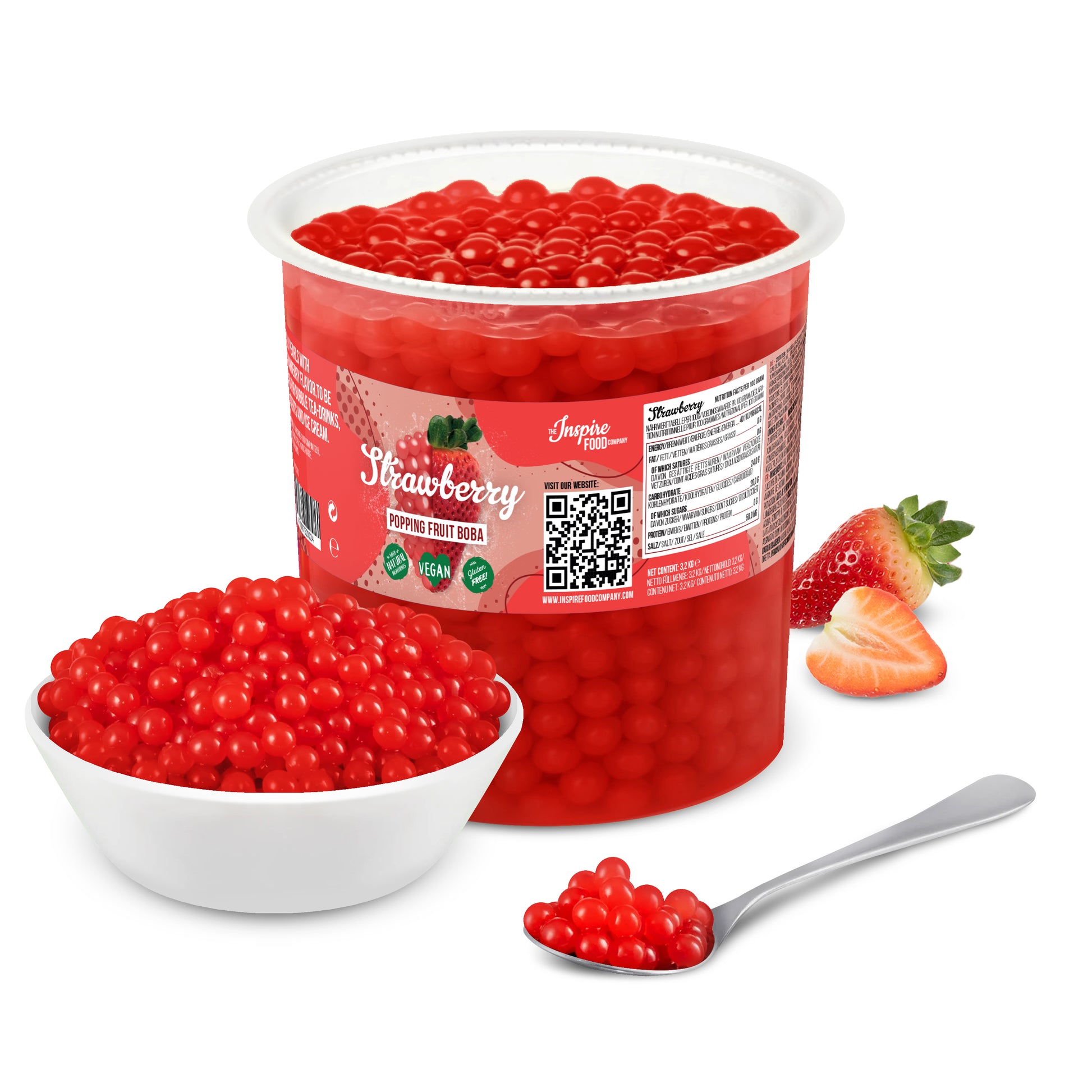 Strawberry Popping Boba - Fruit Pearls 3.2 kg