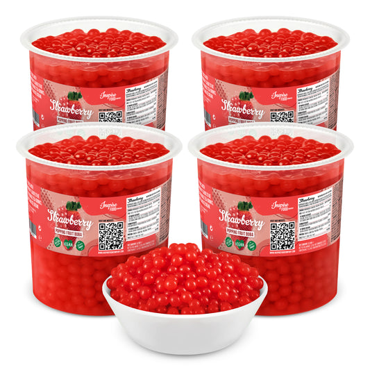 Strawberry Fruit Pearls - 3.2 kg Tubs (x4)