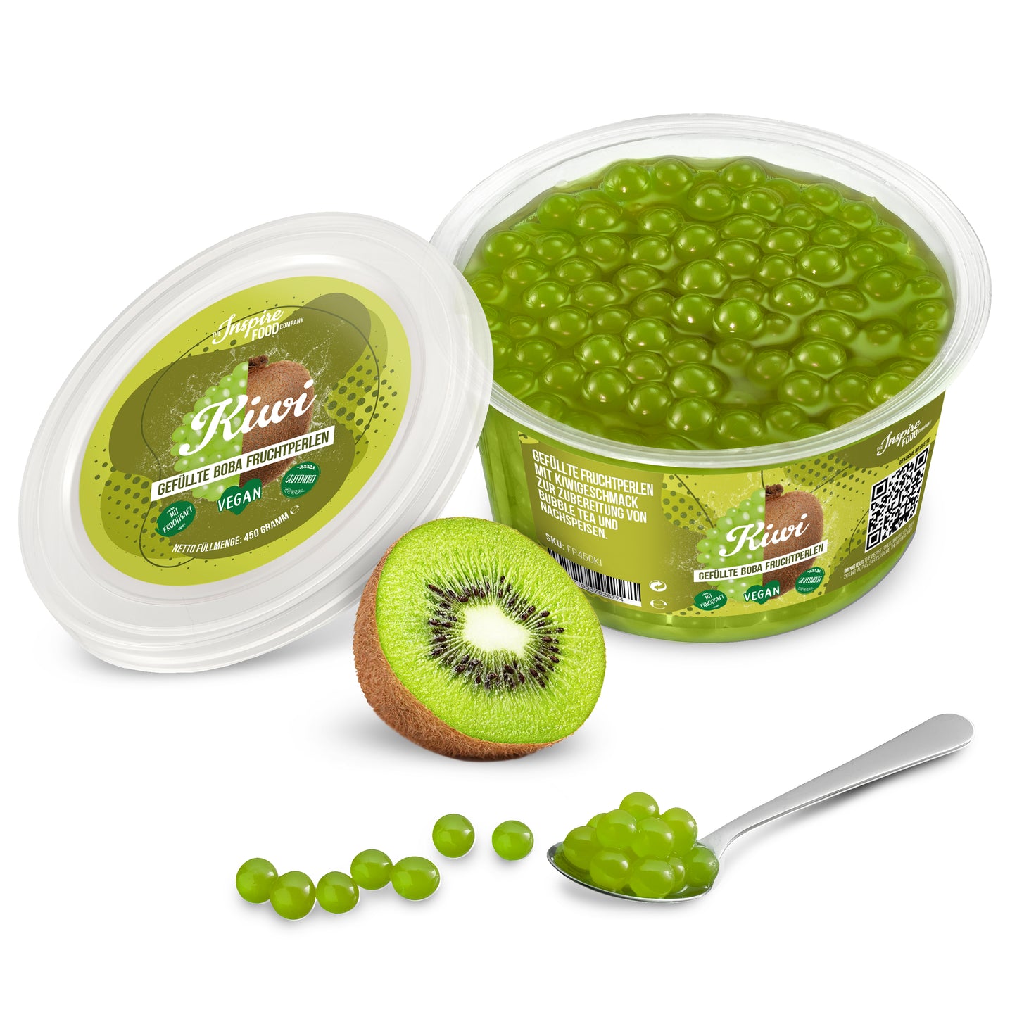 Kiwi Fruit Pearls - 450 g Cups (x12)