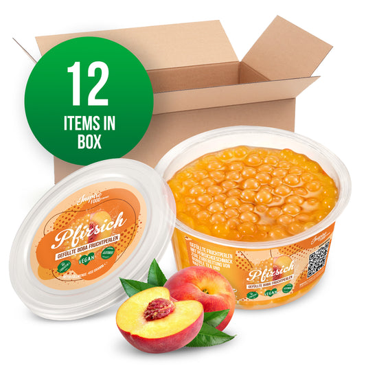 Peach Fruit Pearls - 450 g Cups (x12)