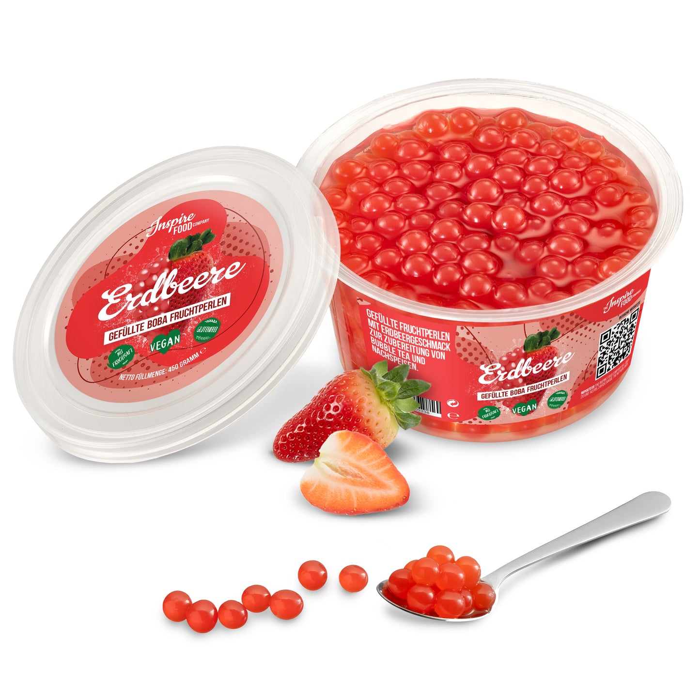 Strawberry Popping Boba - Fruit Pearls 450 g