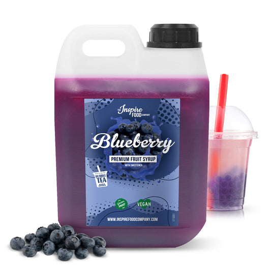 Premium Blaubeere Fruchtsirup - 5 x 2 L (Ohne Farbstoffe)