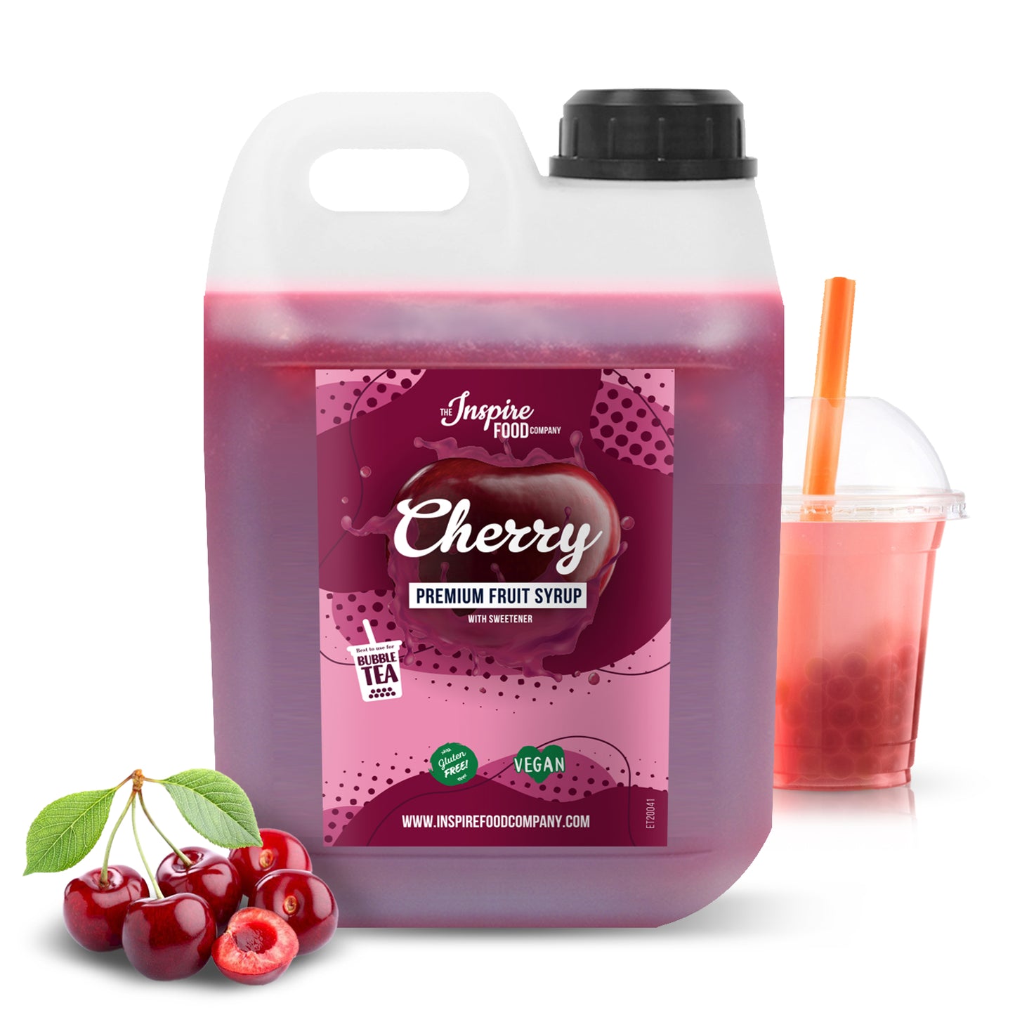 Sirope de Fruta Premium Cereza - 5 x 2 L (Sin Colorantes)