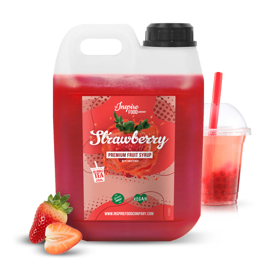 Premium Strawberry Fruit Syrup - 5 x 2 L (No Colourants)