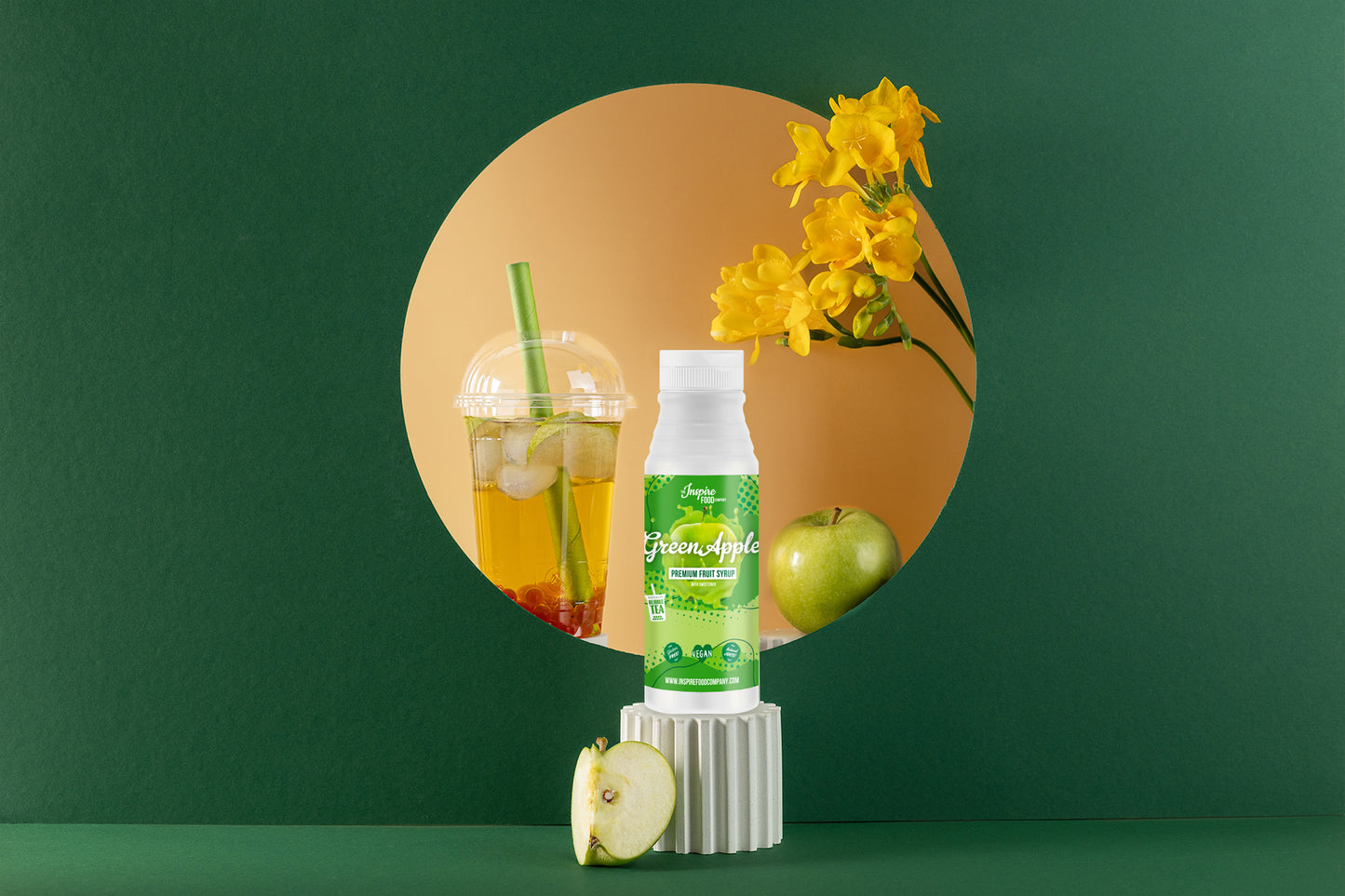 Sirop de Fruits à la Pomme Verte de Qualité Supérieure - 5 x 2L (colorants artificiels)