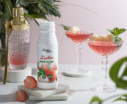Premium Lychee Fruit Syrup - 12 x 300ml (artificial coloring)