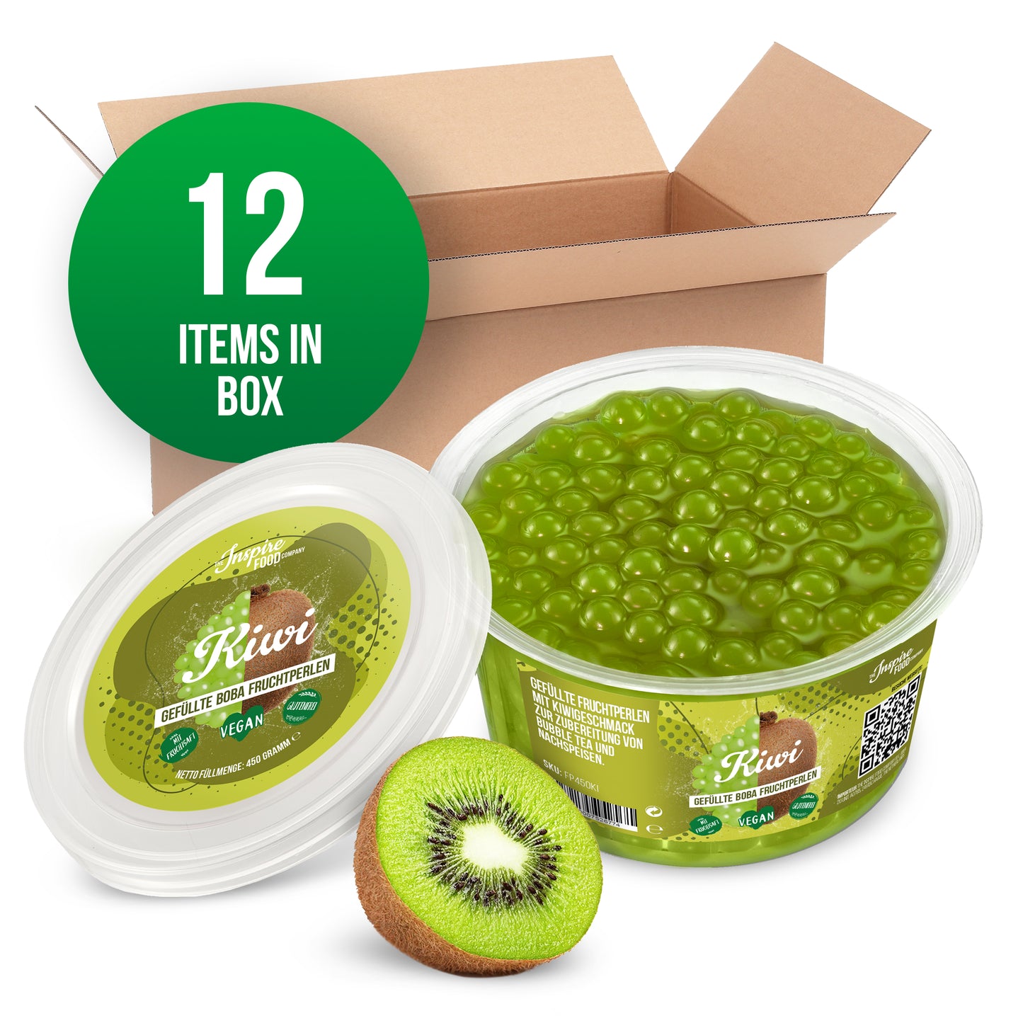 Kiwi Fruit Pearls - 450 g Cups (x12)