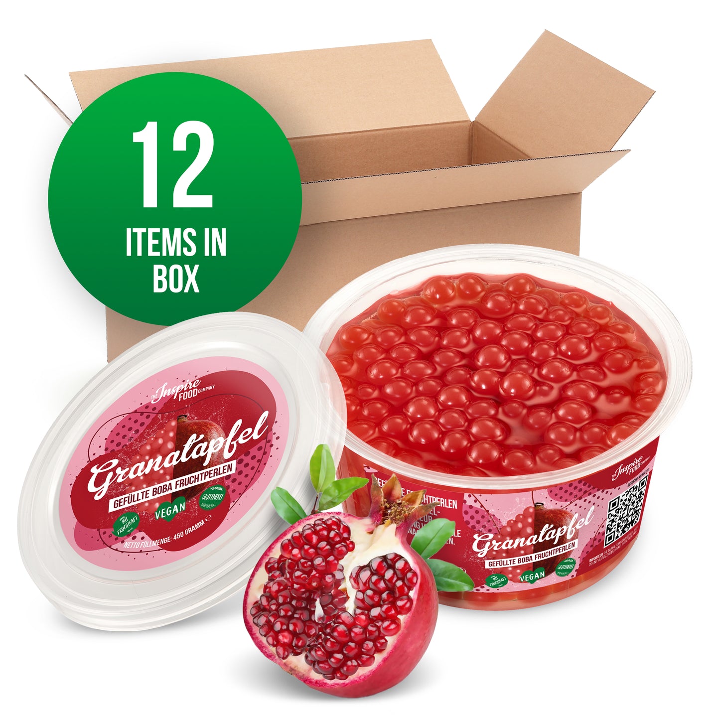 Granaatappel Fruitparels - 450g Bekers (x12) - KORTE HOUDBAARHEID