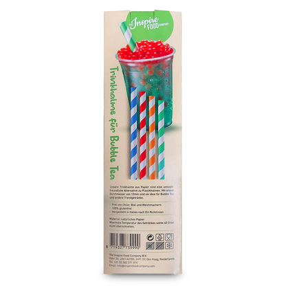 Multicolored Paper straws individually wrapped box 72x 10 packs