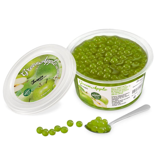 Green Apple Fruit Pearls - 450g Cups (x12) [SHORT EXPIRY DATE]