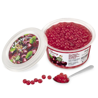 Cherry Fruit Pearls - 450g Cups (x20) [SHORT EXPIRY DATE]