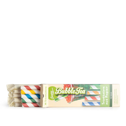 Pailles en papier multicolores emballées individuellement - 72 paquets de 10 pailles