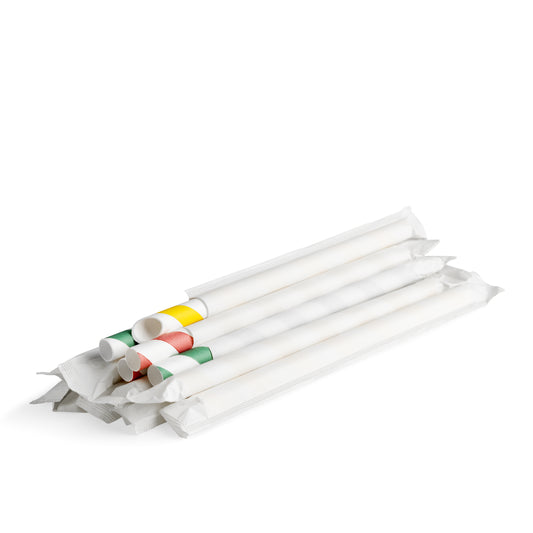 Paper straws individually wrapped for bubble tea (20x 50 bags)