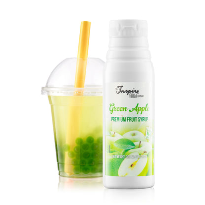 Premium Groene Appel fruitsiroop - kunstmatige kleurstoffen - 12 x 300 milliliter