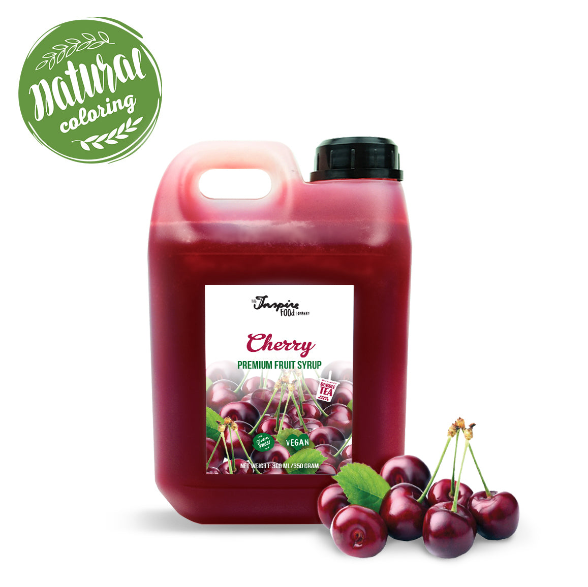 Premium Cherry Fruit syrup - natural coloring (2L x 5)