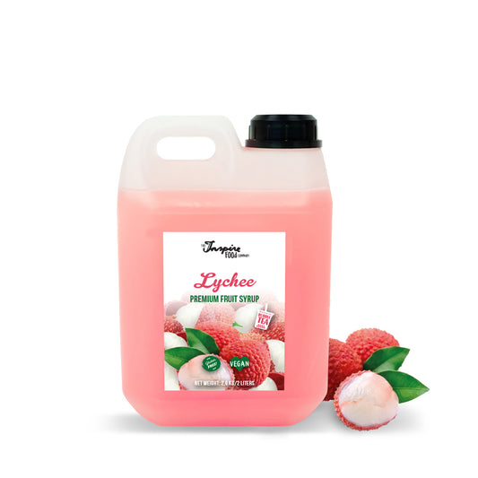 Premium Litchi fruitsiroop - kunstmatige kleurstoffen - 5 x 2 liter