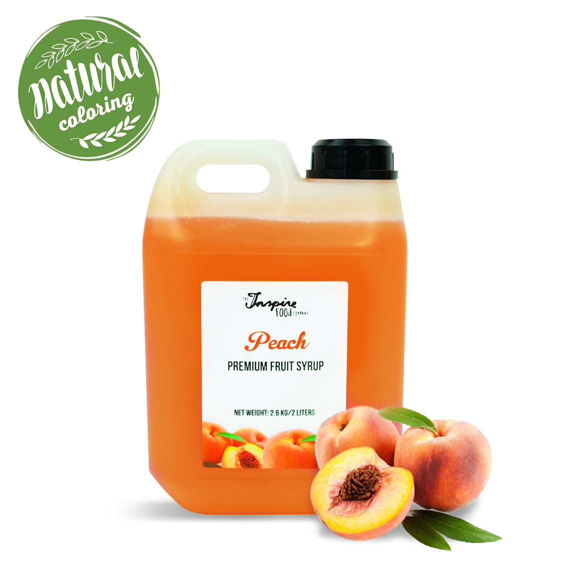 Premium Perzik fruitsiroop - natuurlijke kleurstoffen - 5 x 2 liter