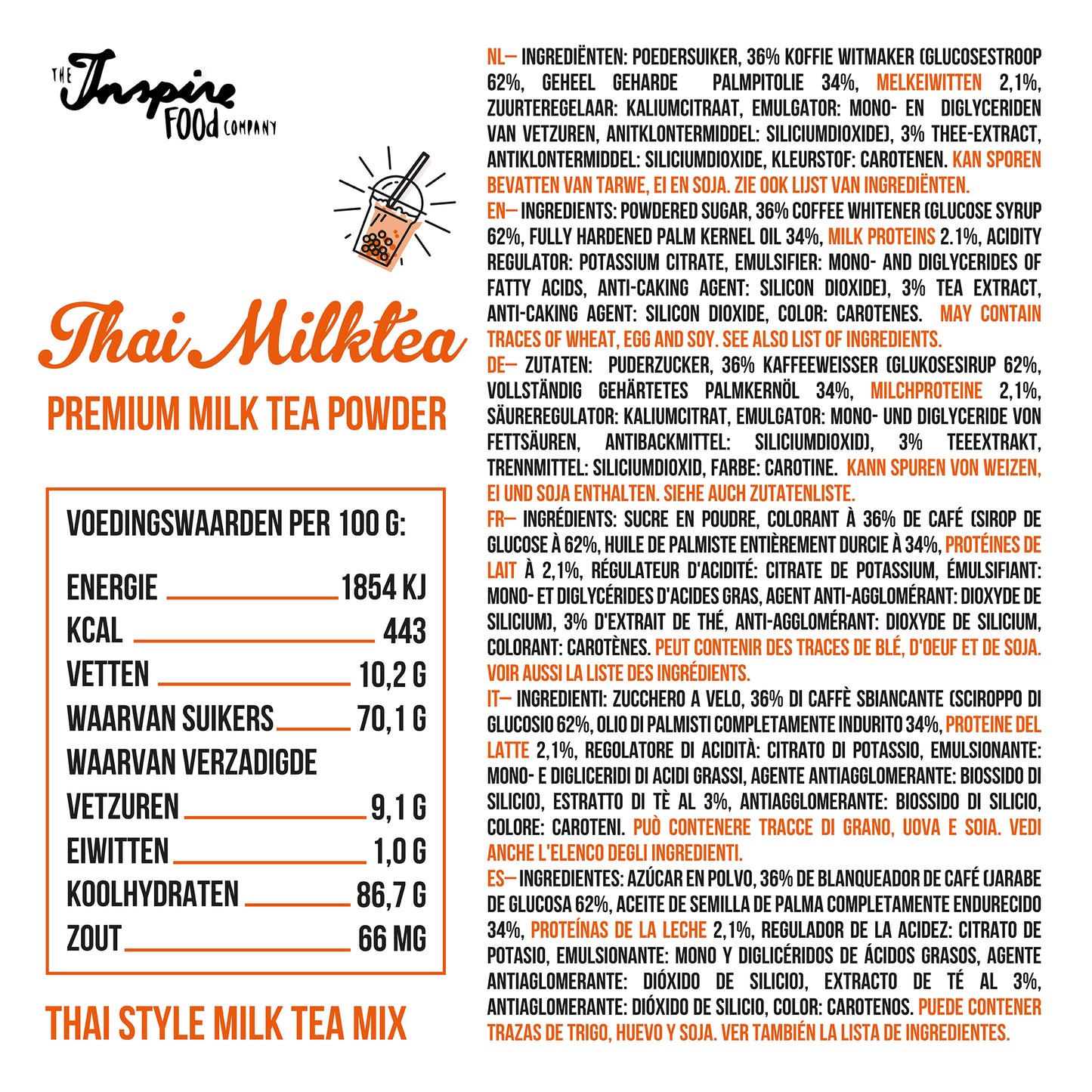 Premium Thai milktea poeder - 20 x 200 gram | Verwacht: 03.10.2023 |