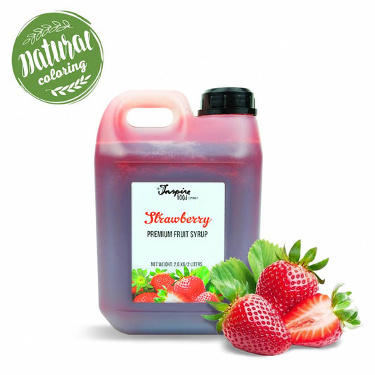 Premium Aardbei fruitsiroop - natuurlijke kleurstoffen - 5 x 2 liter