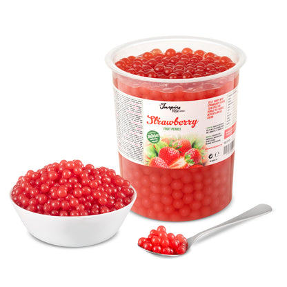 Strawberry Fruit Pearls - 1kg TUBS (x12)