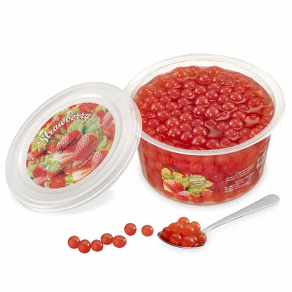 Strawberry Fruit Pearls - 450g Cups (x12)