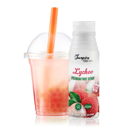 Premium Litchi fruitsiroop - kunstmatige kleurstoffen - 12 x 300 milliliter